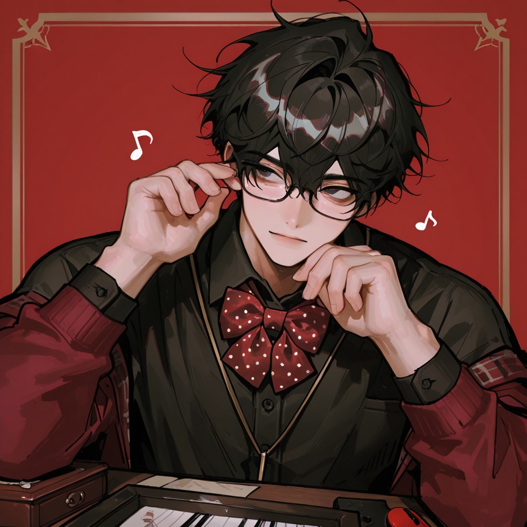 1boy,  wavy_black_hair,  casual_pose on Tensor.Art
