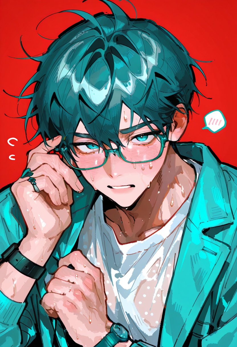 1boy,  short_spikey_hair,  blush on Tensor.Art