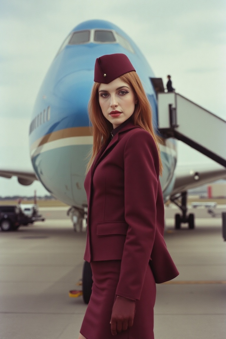 Professional color photograph. intricate details. sharp focus. a photo taken on an airstrip featuring Airforce One with a...