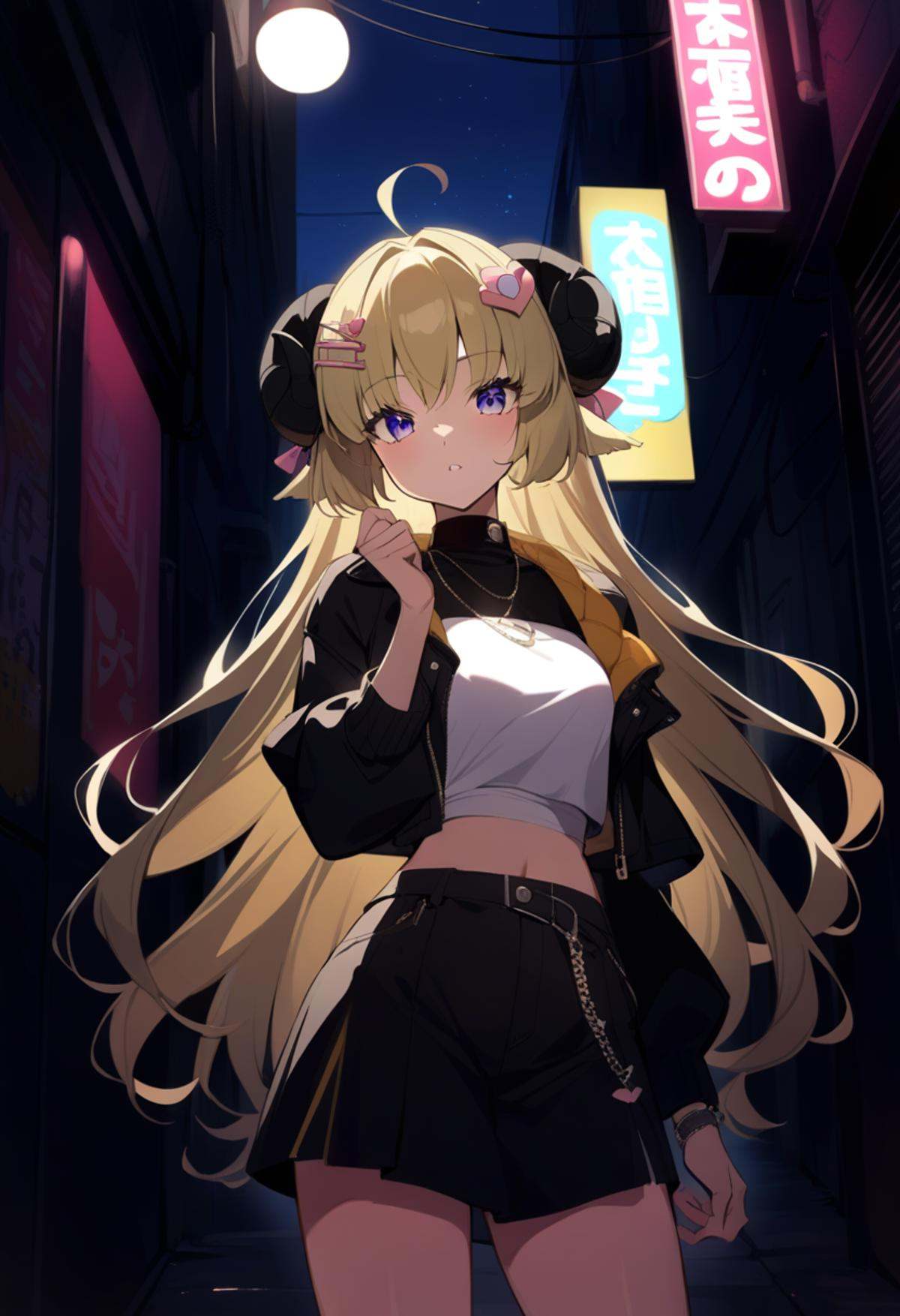 TsunomakiWatame,  long hair,  ahoge on Tensor.Art