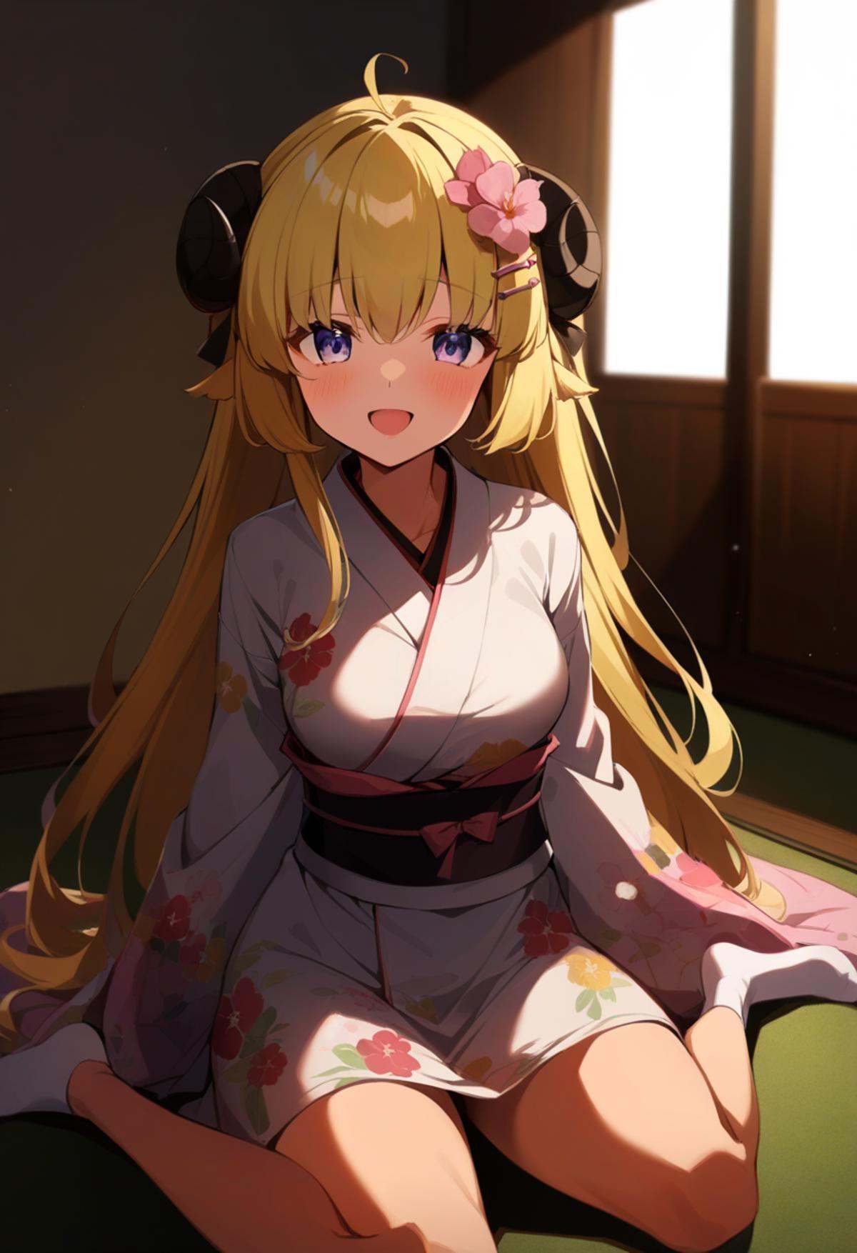 TsunomakiWatame,  long hair,  ahoge on Tensor.Art