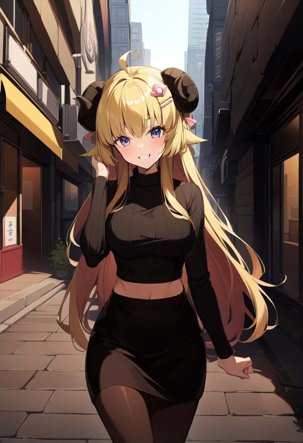 TsunomakiWatame,  long hair,  ahoge on Tensor.Art