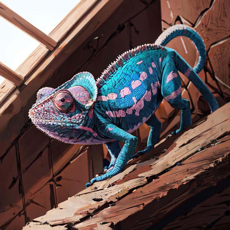 chameleon,  indoors,  pink on Tensor.Art