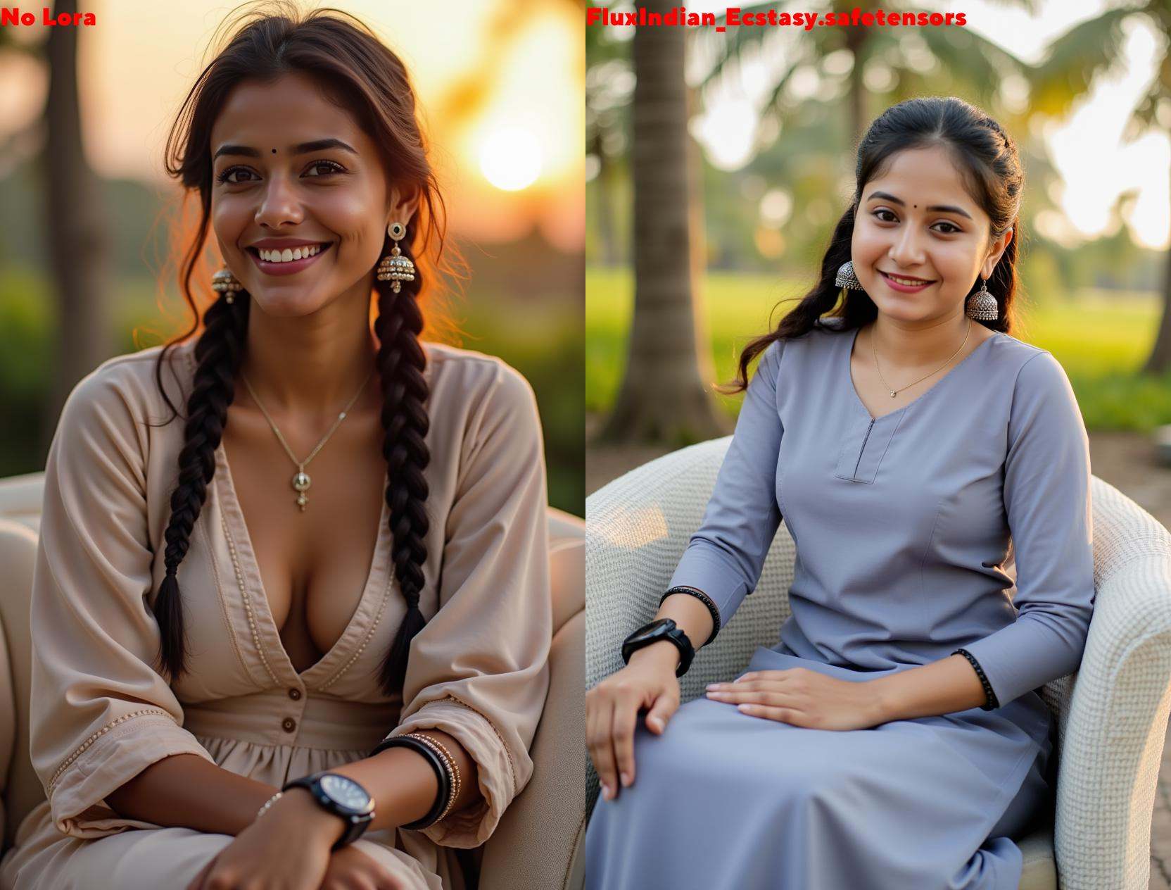 Cropped image of an indian woman from head to waist. She is wearing kurta. She is wearing simple gold chain on her neck. S...