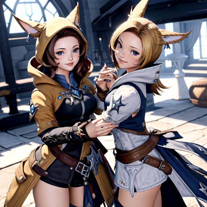 2girls,  krile14,  looking at viewer on Tensor.Art
