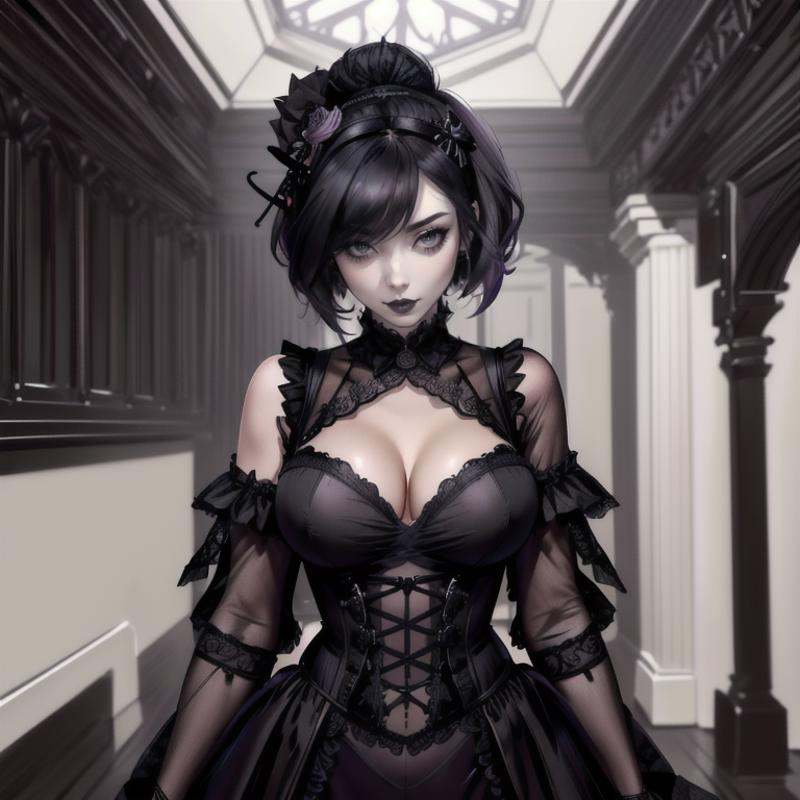 inside a dark gothic castle,  Nico,  waist up on Tensor.Art