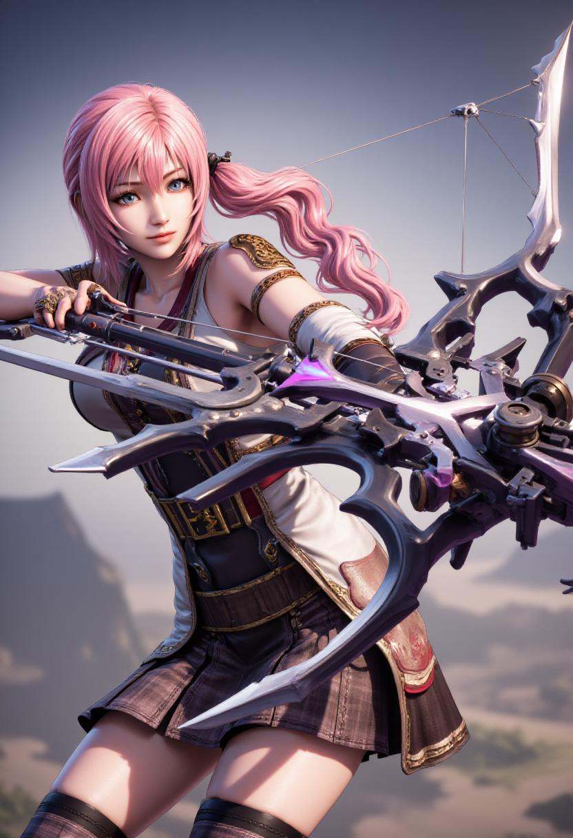 serah13 aiming a bow and arrow on Tensor.Art
