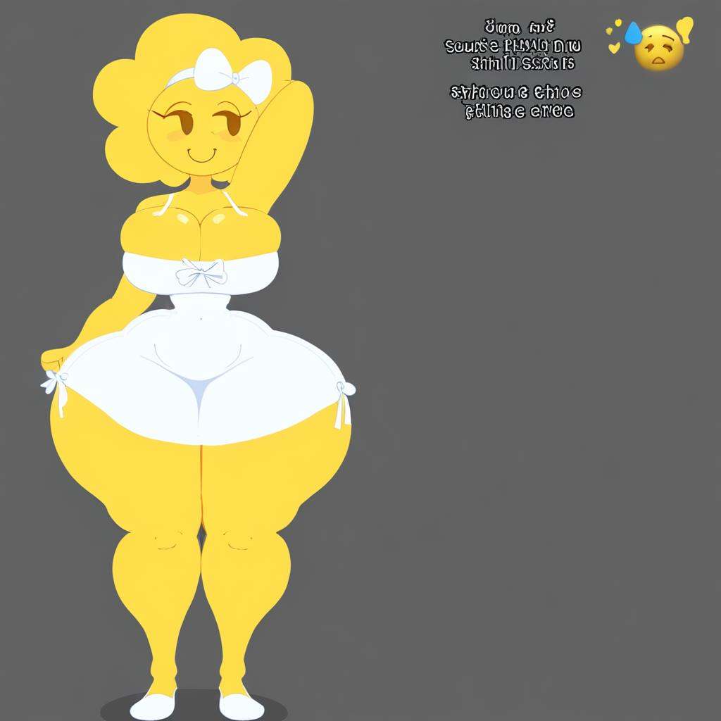 (emoji - race,  circle head)(female,  yellow skin)(thin arms on Tensor.Art
