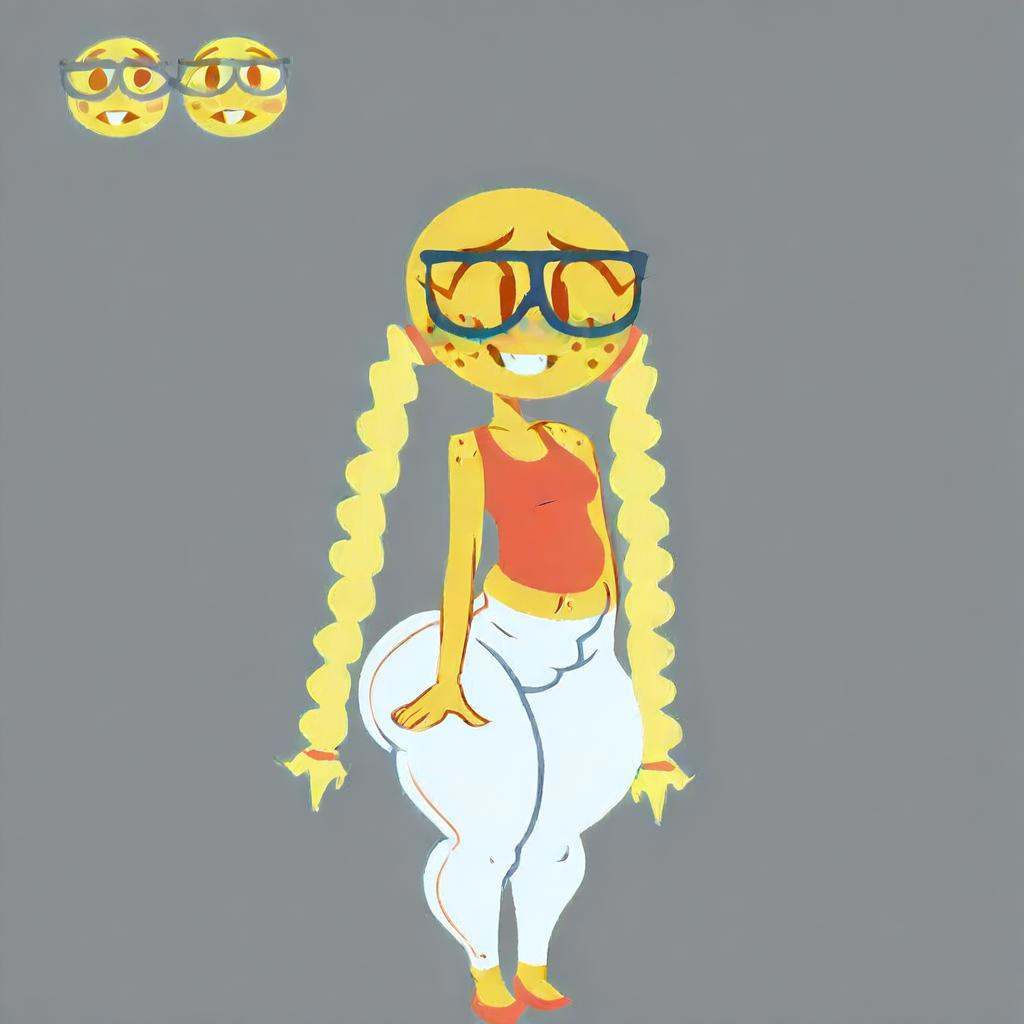 (emoji - race,  circle head) (female,  yellow skin)(simple face on Tensor.Art