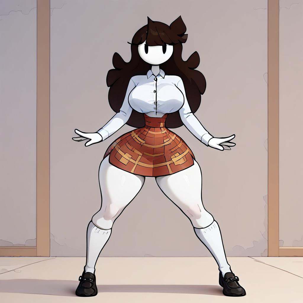 (jaiden-A)(white skin)(long hair,  brown hair) (black eyes,  simple eyes on Tensor.Art