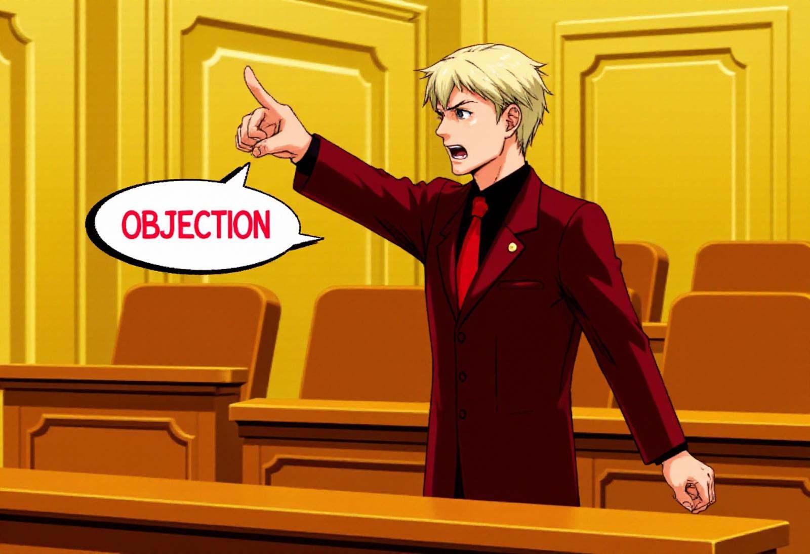 pwobjectionpose,  a digital drawing in a vibrant,  high quality digital anime style on Tensor.Art