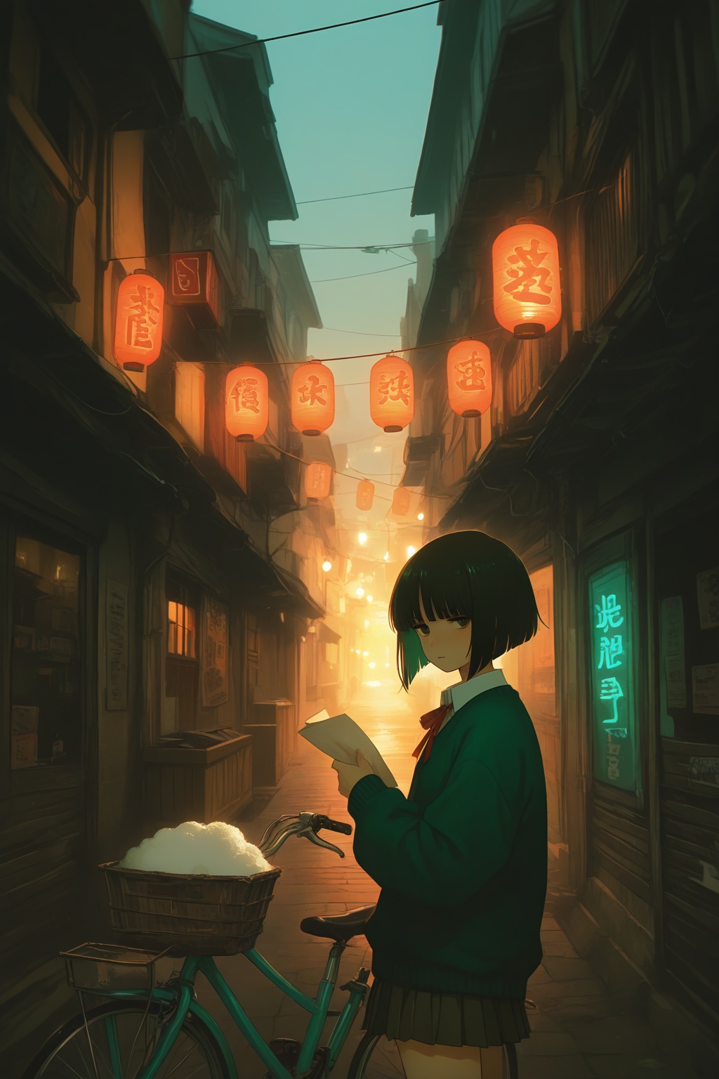 748cm,  solo,  nostalgic night aesthetic on Tensor.Art