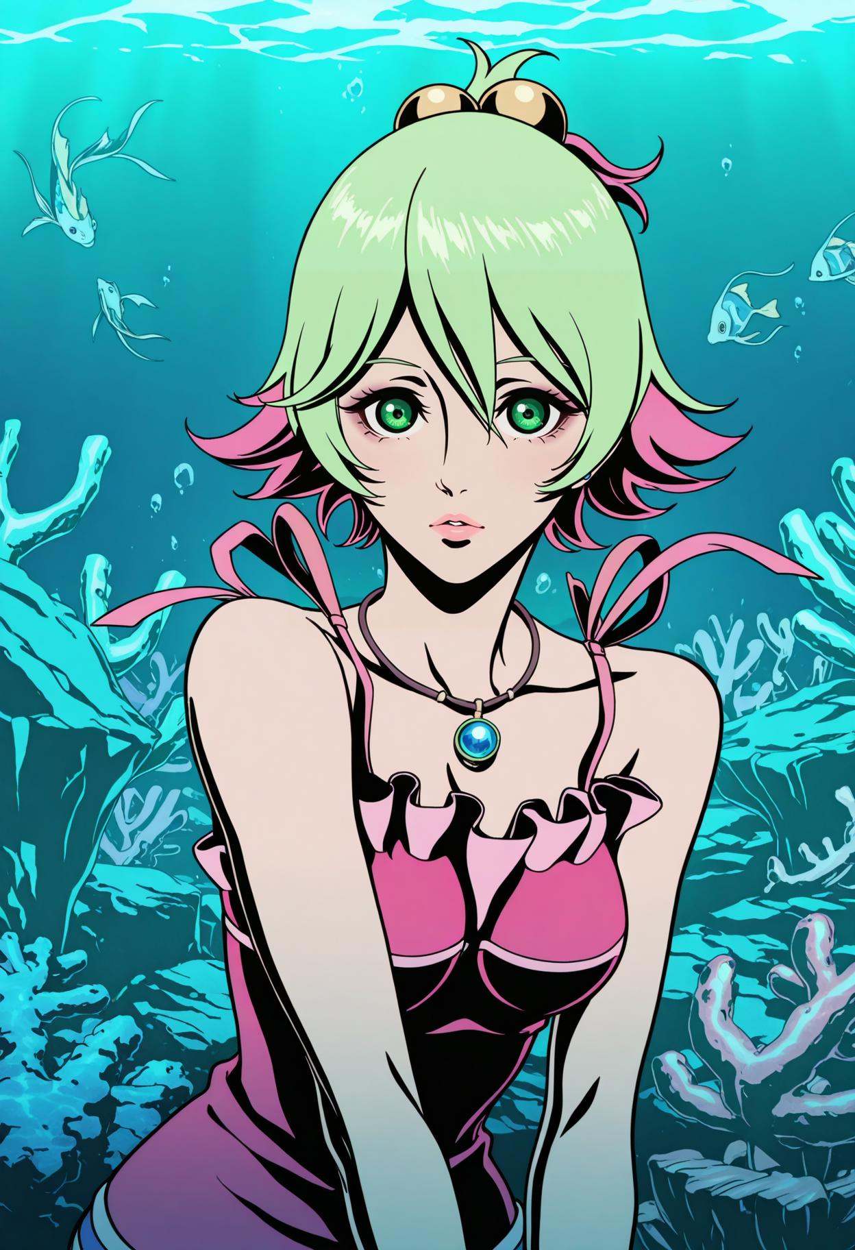 r3dl1n3,  1girl,  green eyes on Tensor.Art