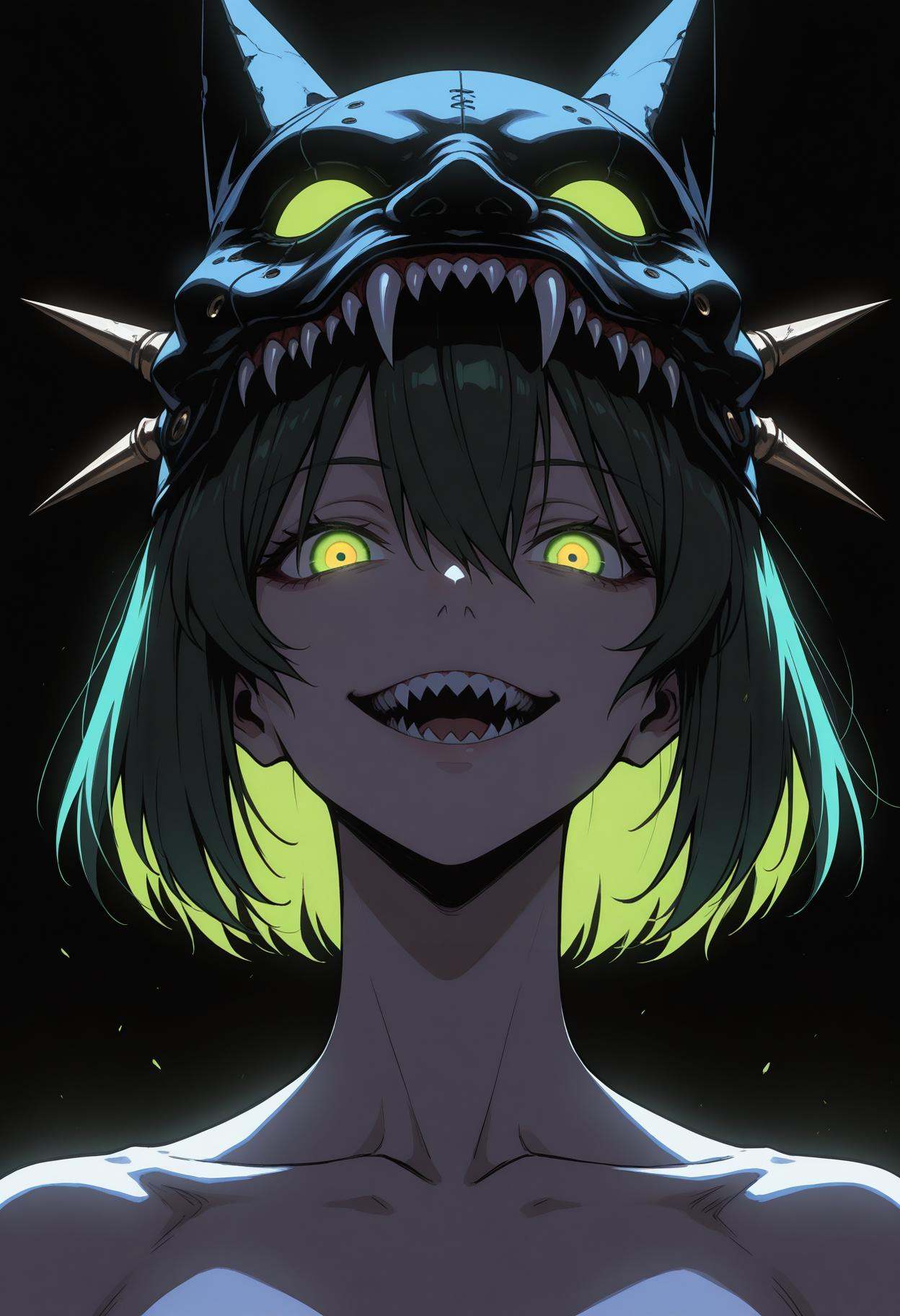 n30n01r,  glowing,  sharp teeth on Tensor.Art