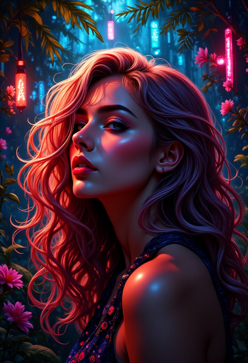 A girl with long curly blonde hair Illustration of the face and shoulders of a girl with long curly blonde hair surrounded...