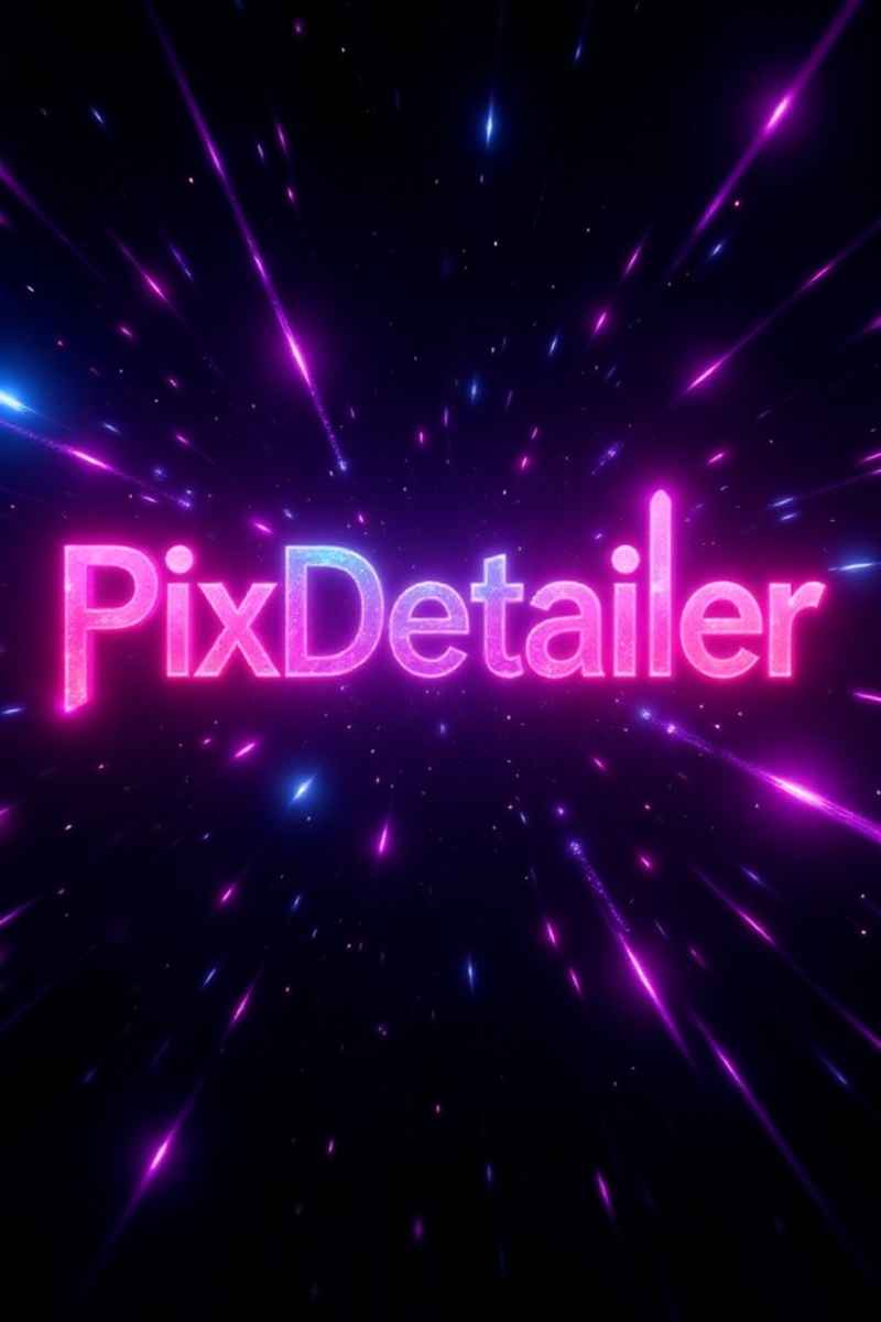 A visually striking,  modern art poster featuring the word 'PixDetailer' in bold,  futuristic typography on Tensor.Art