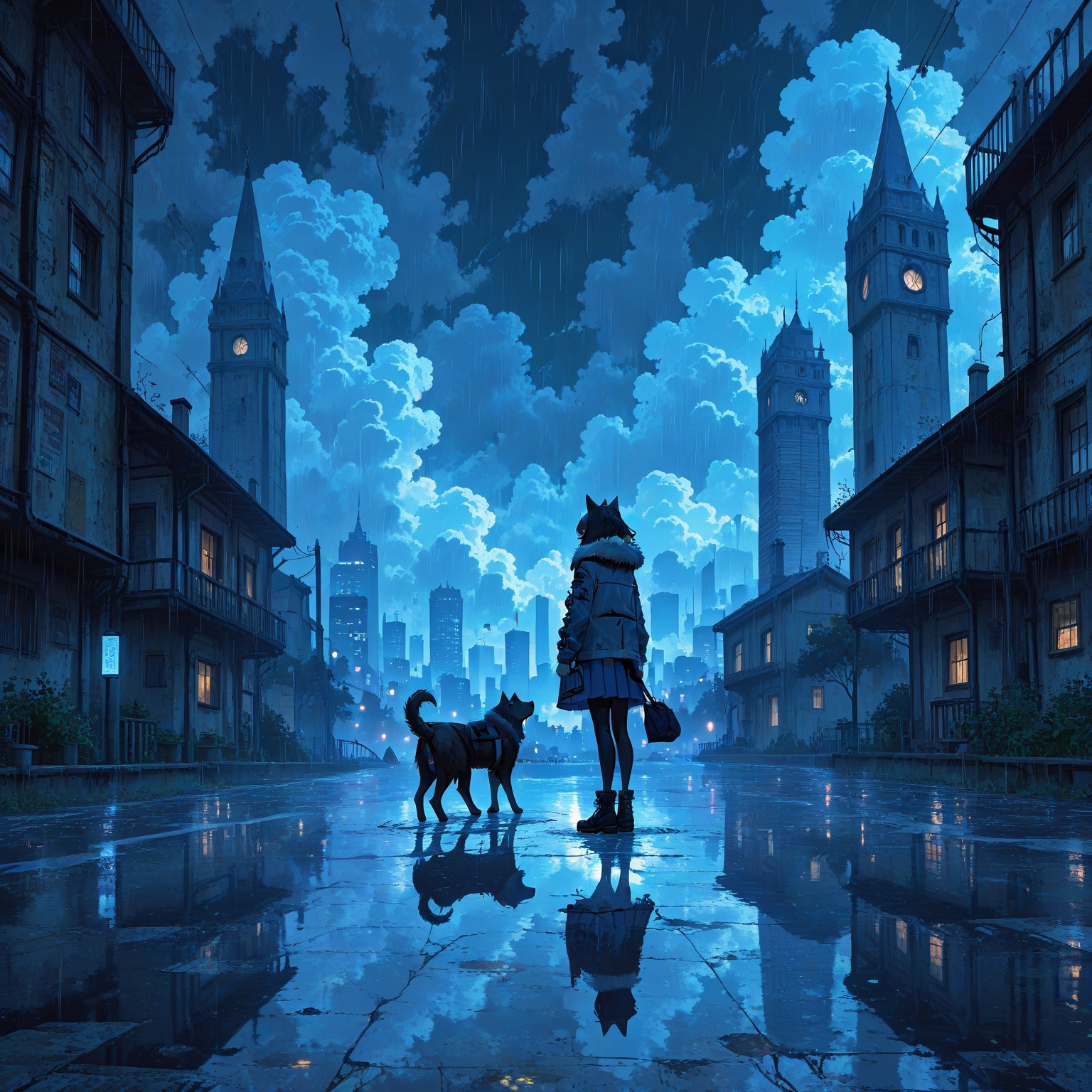1girl,  animal ears,  cloud on Tensor.Art