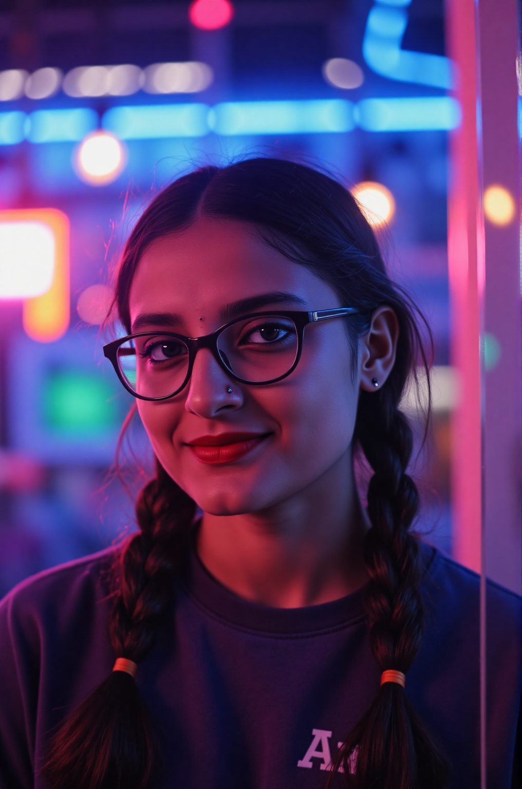 1girl,  18 year old,  big eye glasses on Tensor.Art