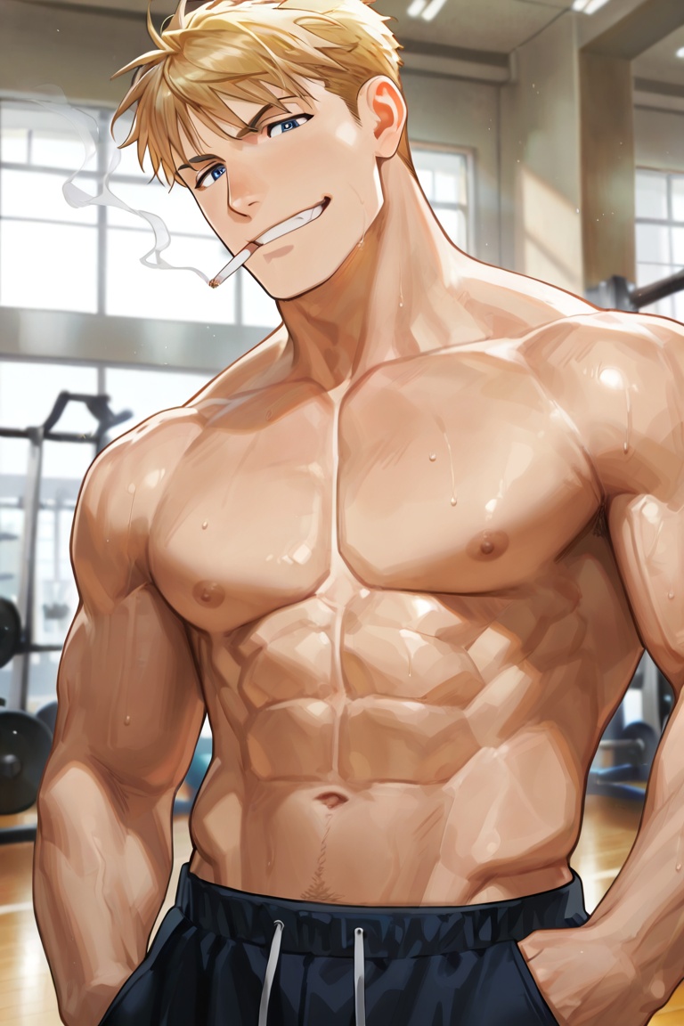Man,  tall,  blonde hair on Tensor.Art