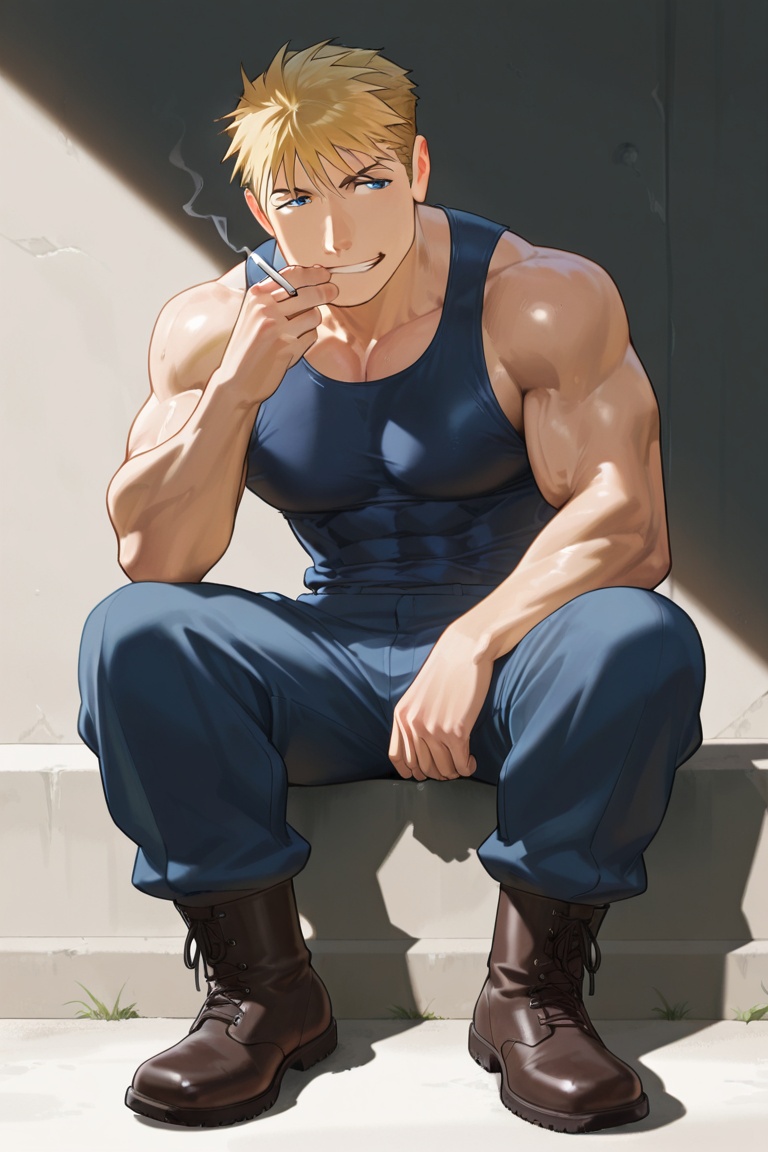 Man,  tall,  blonde hair on Tensor.Art