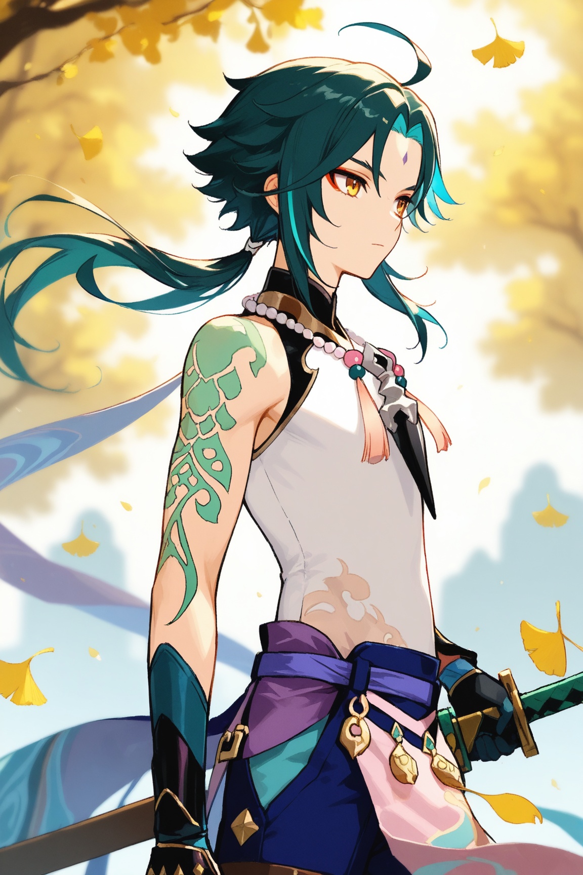 xiao \(genshin impact\),  solo,  long hair on Tensor.Art