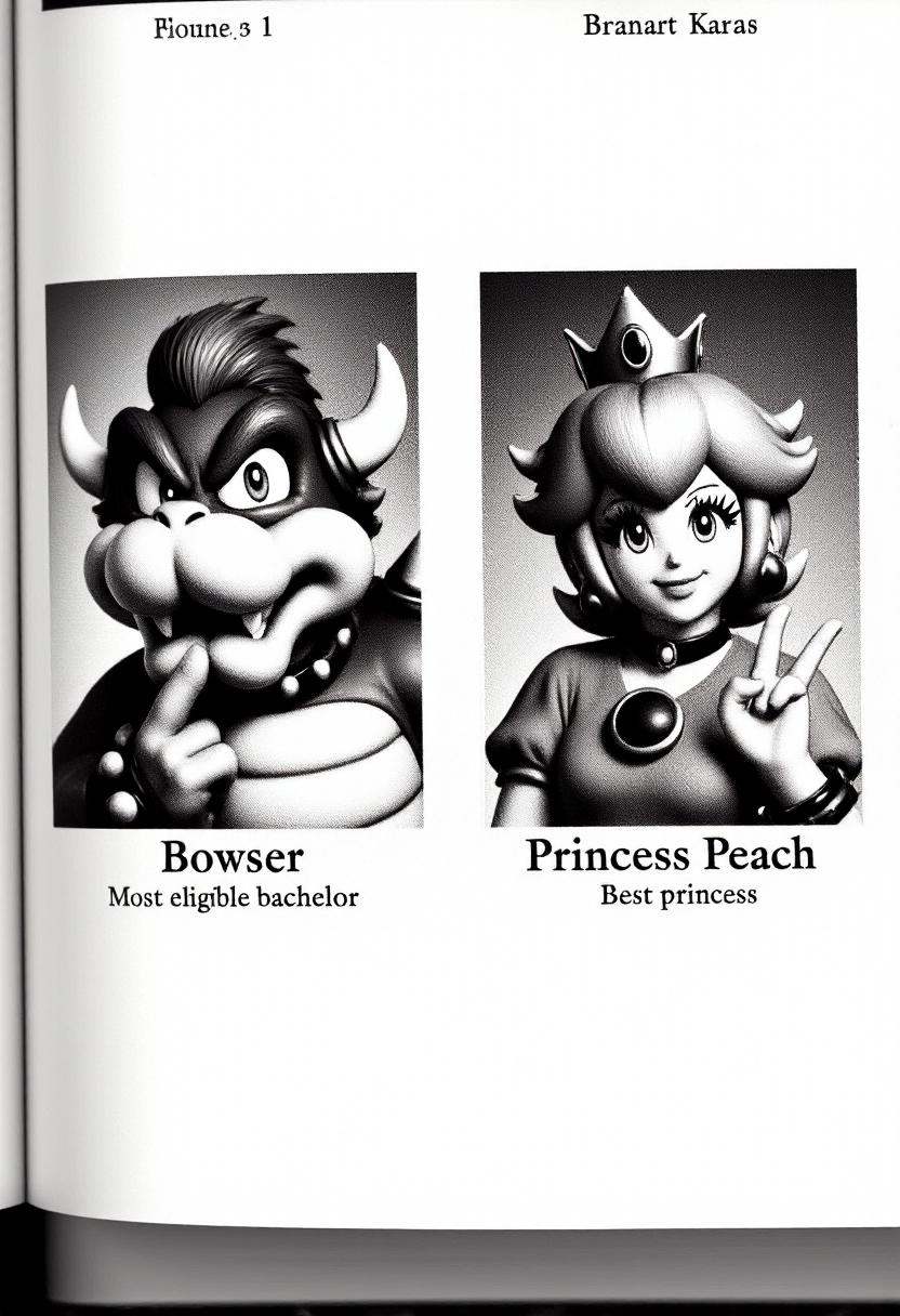 This is a black-and-white photograph of a high school yearbook-style page featuring two individuals. The image is divided...