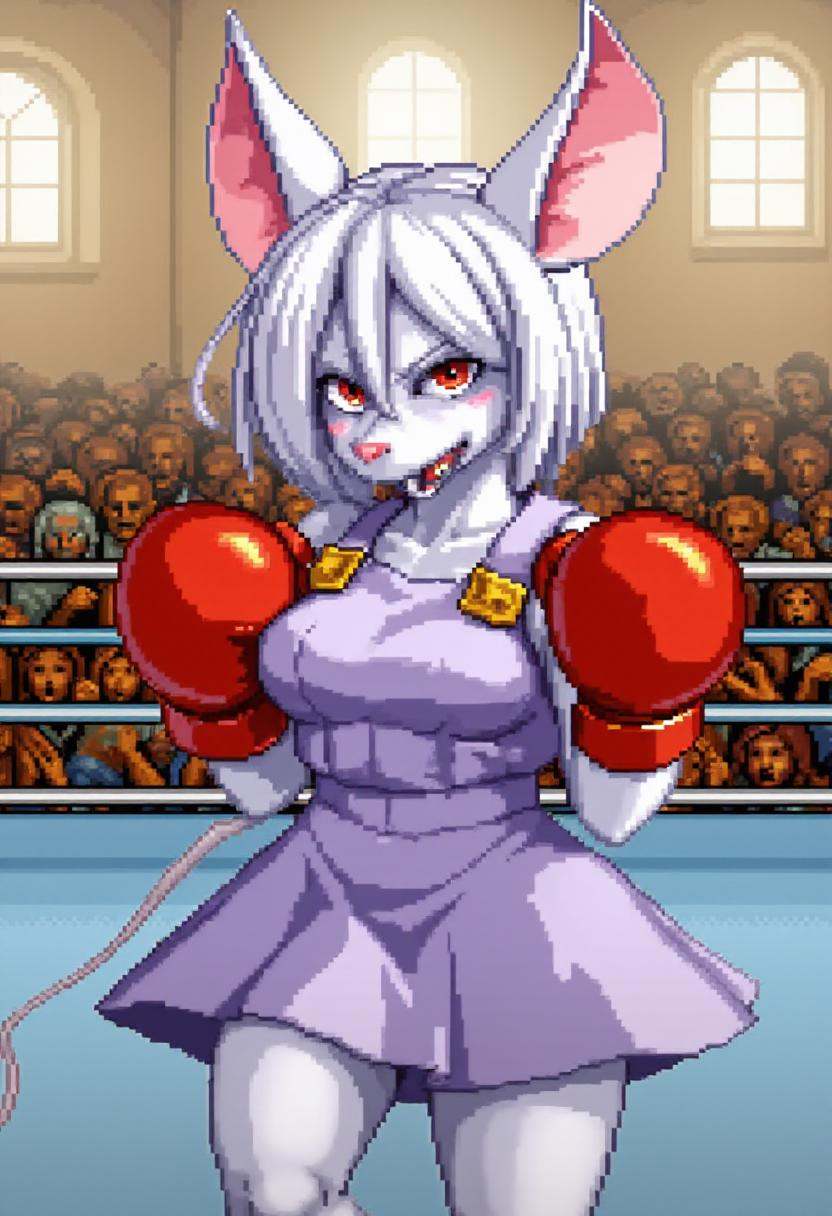 superpunchoutstyle,  Freya,  rat girl with white fur on Tensor.Art