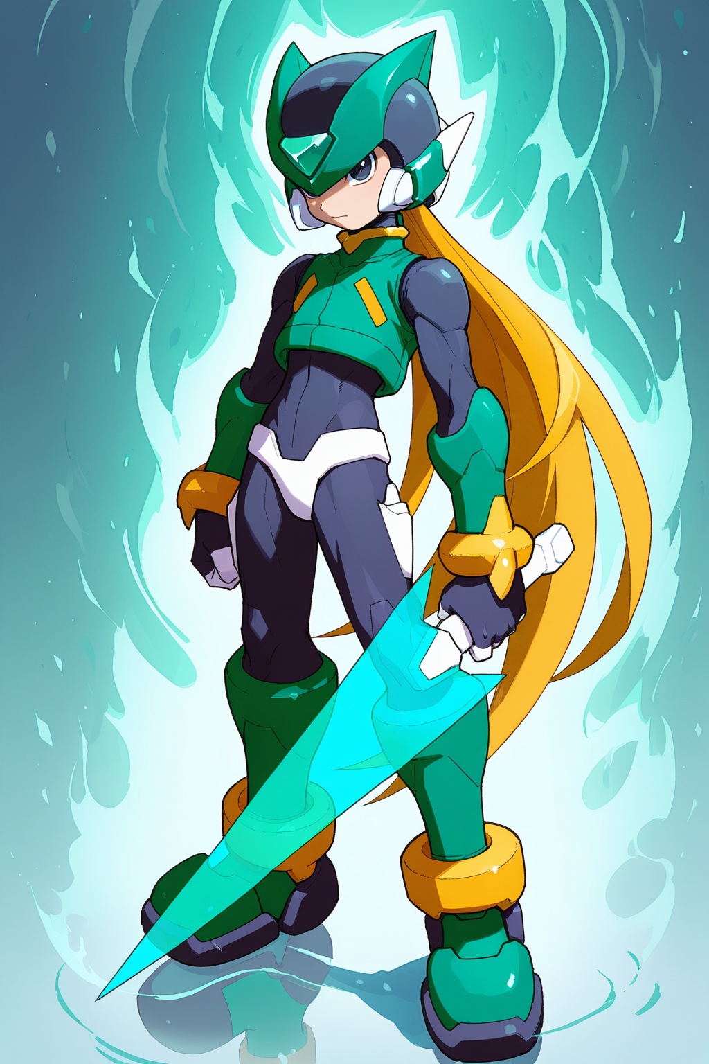 detailed face,  rockman,  megaman_zero on Tensor.Art