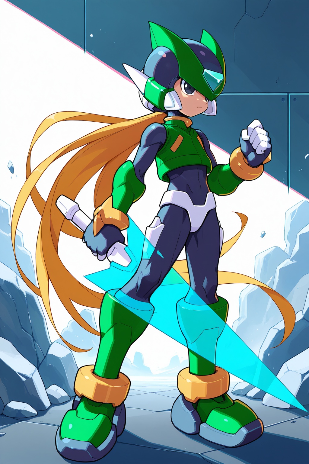 detailed face,  rockman,  megaman_zero on Tensor.Art