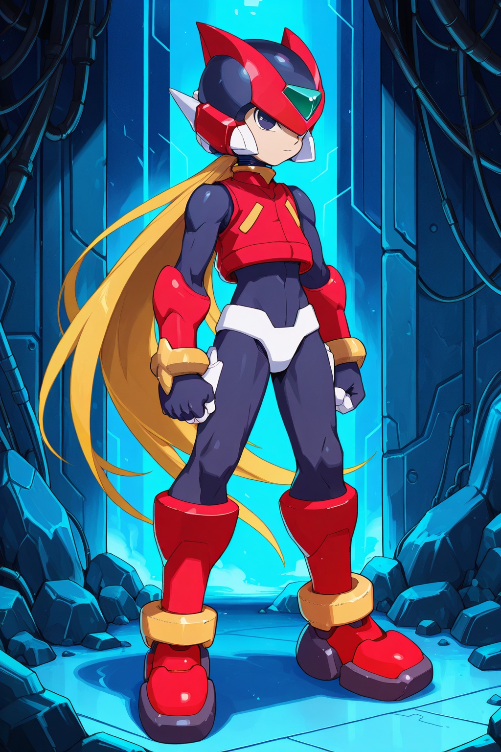 detailed face,  rockman,  megaman_zero on Tensor.Art