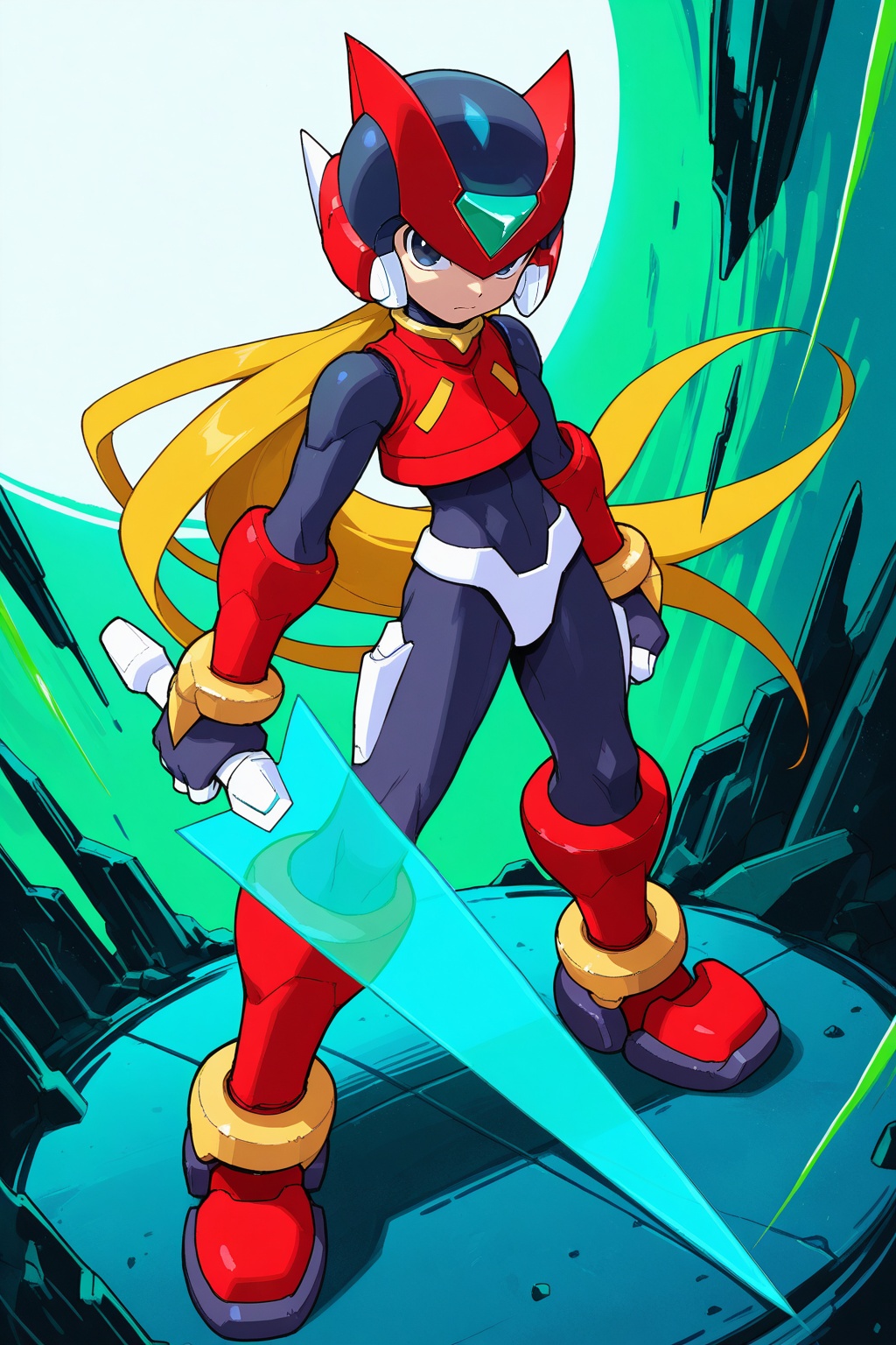 detailed face,  rockman,  megaman_zero on Tensor.Art