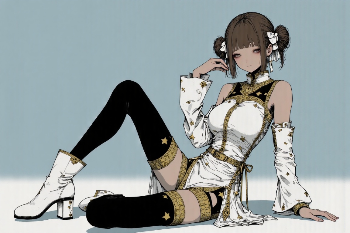 Prompt: sultry sensual korean girl,  ) Dark and atmospheric character portrait in edgy,  graffiti-style.The image depicts...