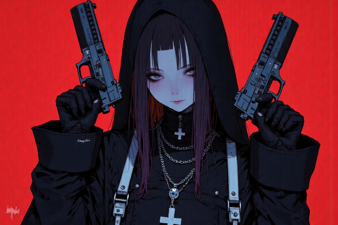 Prompt: sultry sensual korean girl,  ) Dark and atmospheric character portrait in edgy,  graffiti-style.The image depicts...