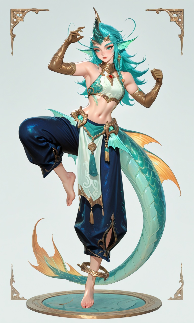 1girl,  lean_body,  aqua hair on Tensor.Art