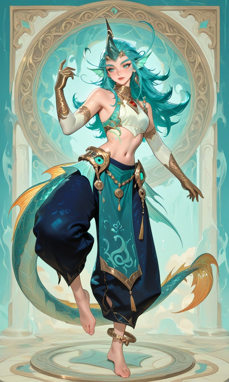 1girl,  lean_body,  aqua hair on Tensor.Art