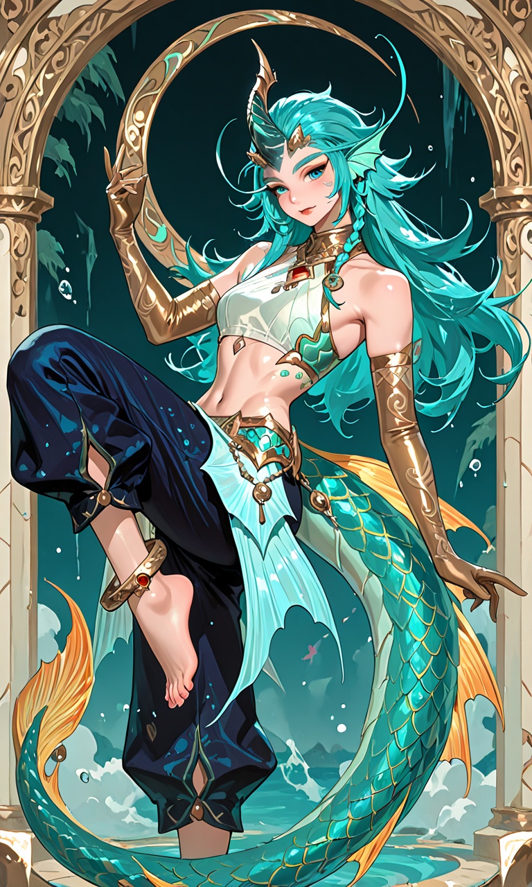 1girl,  lean_body,  aqua hair on Tensor.Art