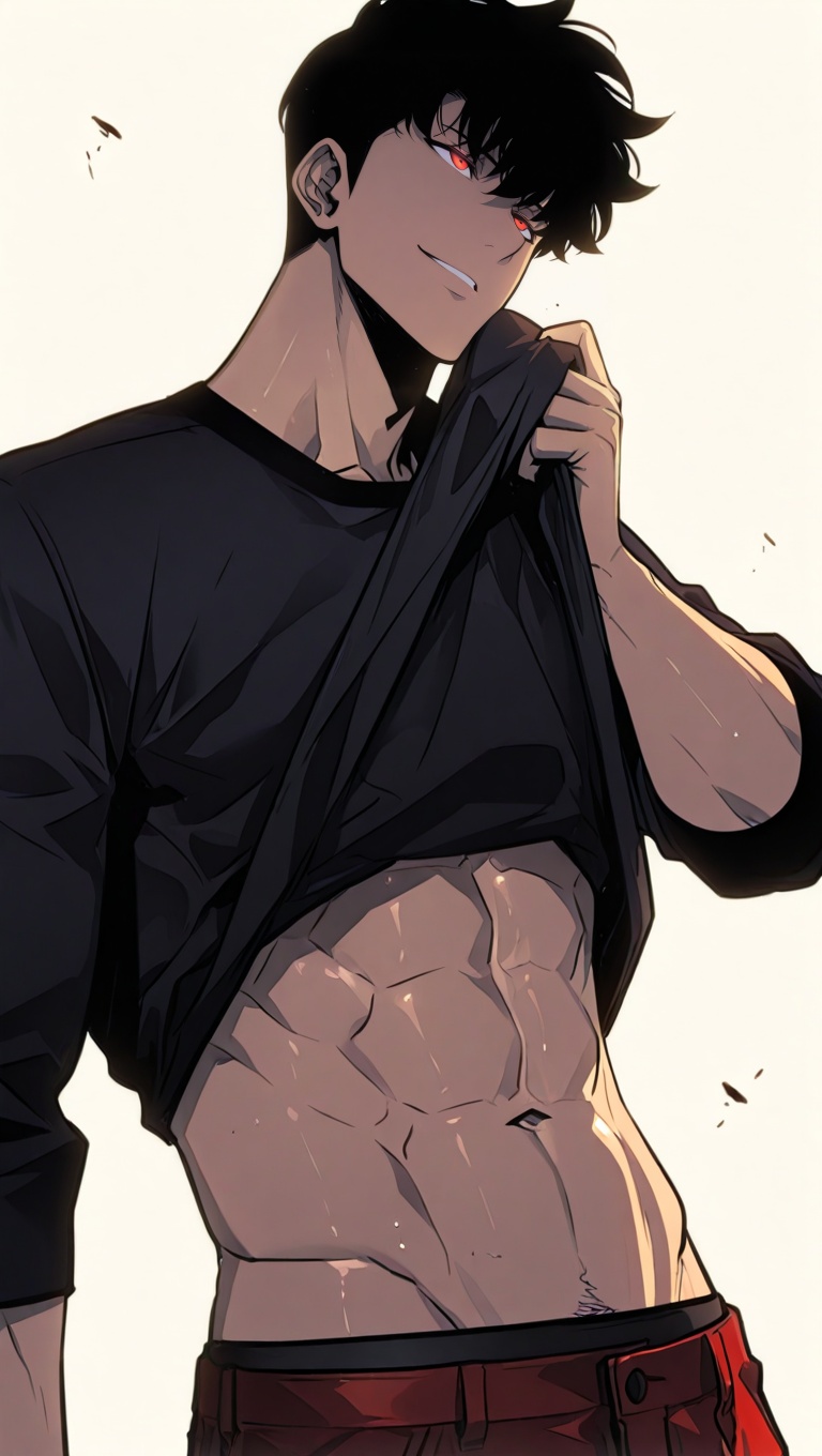 1boy,  sung_jin_woo,  muscular on Tensor.Art