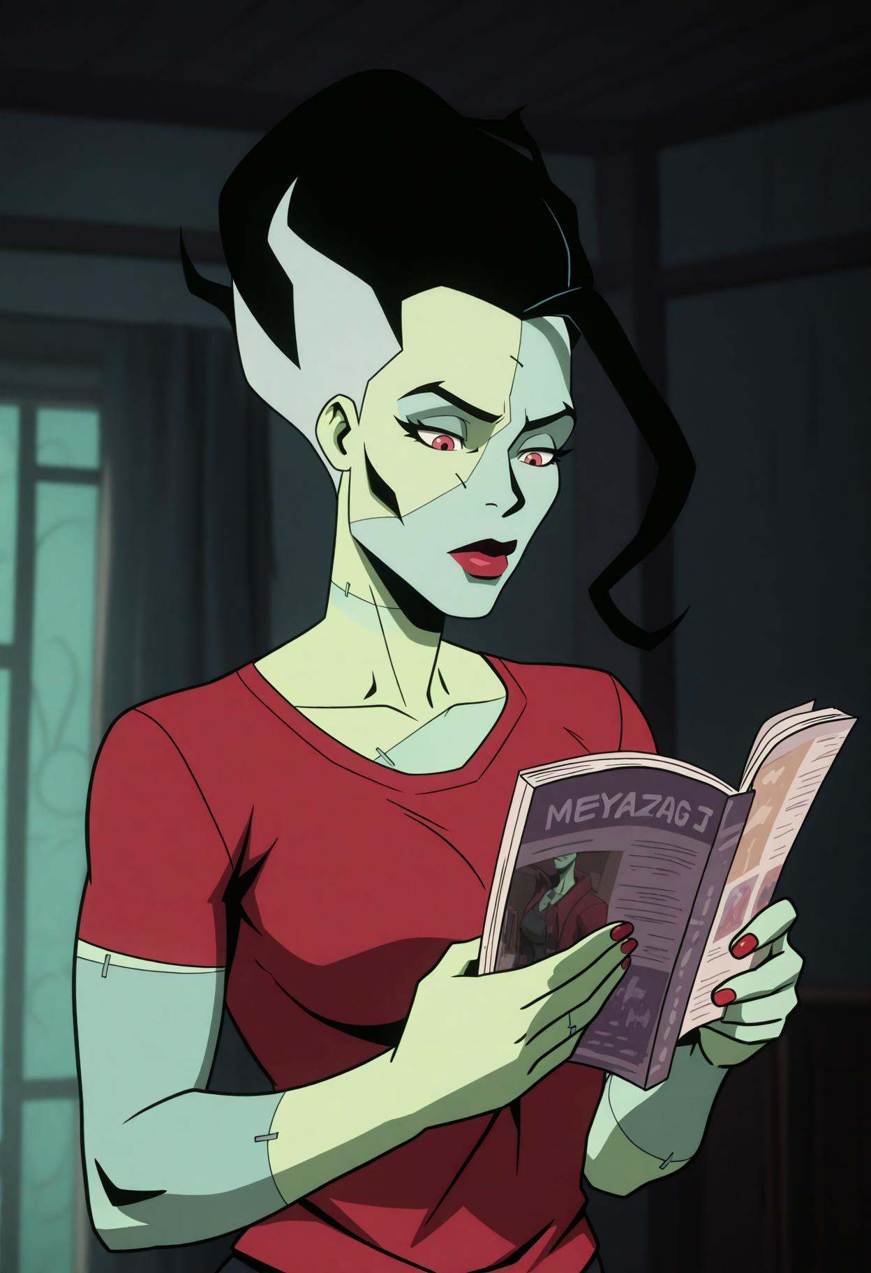 c0mmand0s,  green skin,  reading on Tensor.Art