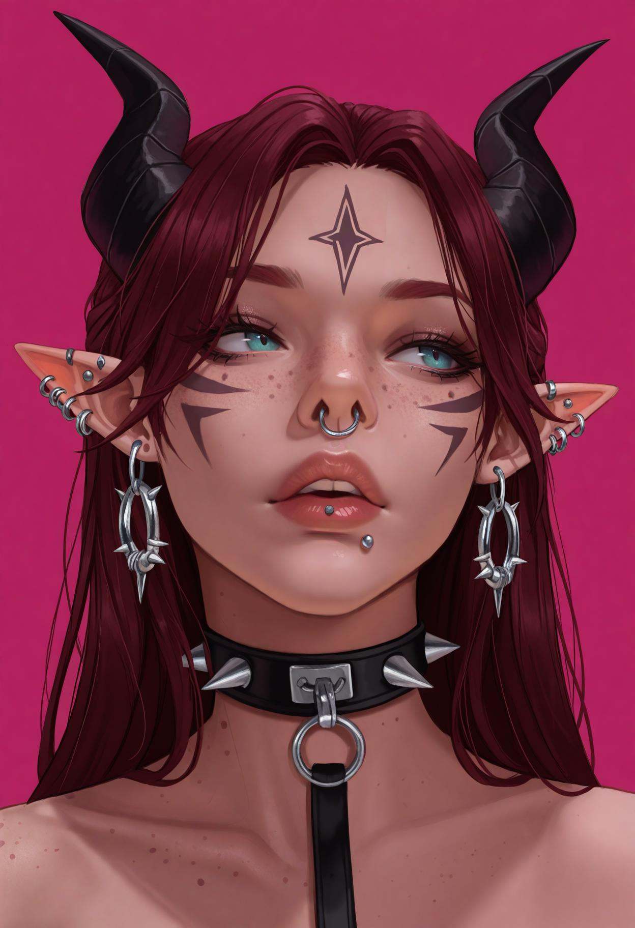 3cl1pt1ca,  1girl,  horns on Tensor.Art