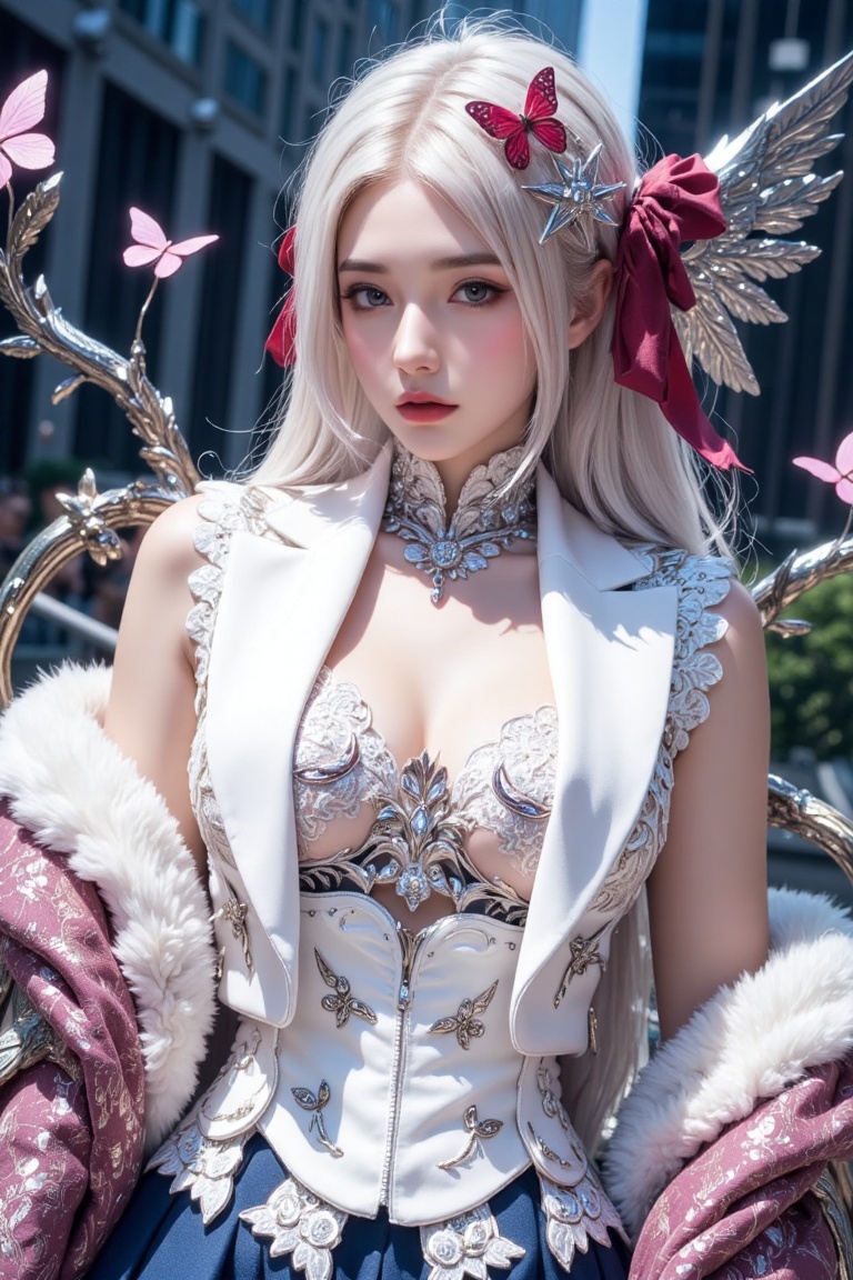 (pink and white entanglement),  (lace and fur entanglement),  (bust_shot) on Tensor.Art