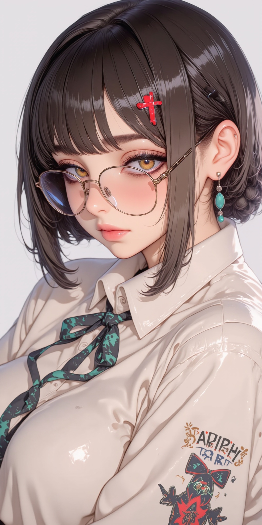 1girl,  18 year old,  big eye glasses on Tensor.Art