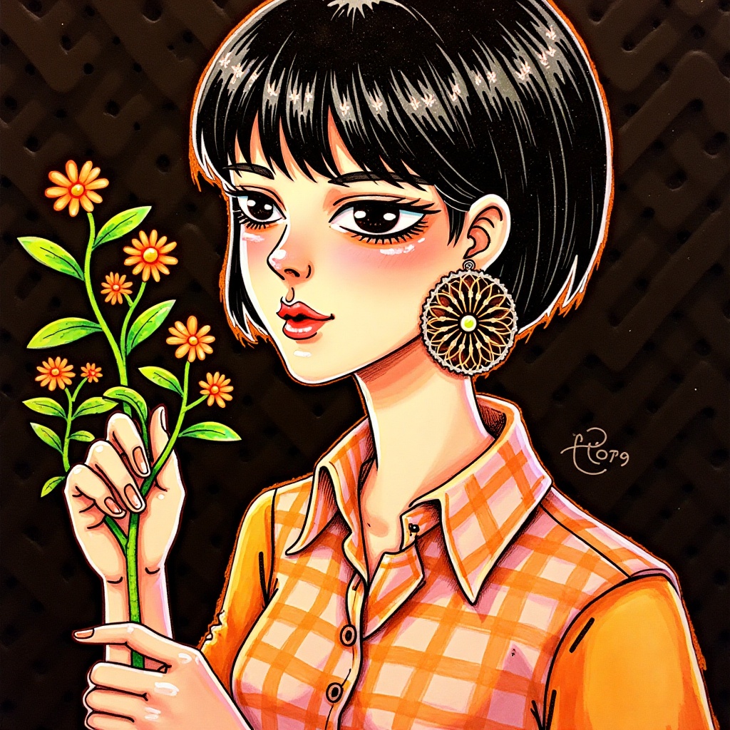 1girl,  solo,  short hair on Tensor.Art