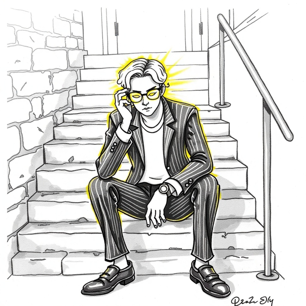 solo,  1boy,  sitting on Tensor.Art