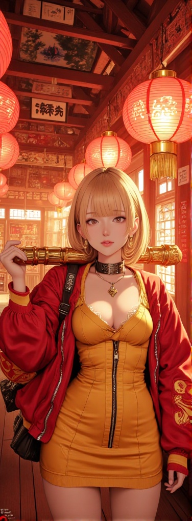 A luminous,  photorealistic oil painting-style image captures a The image depicts a stylized,  anime-inspired character st...
