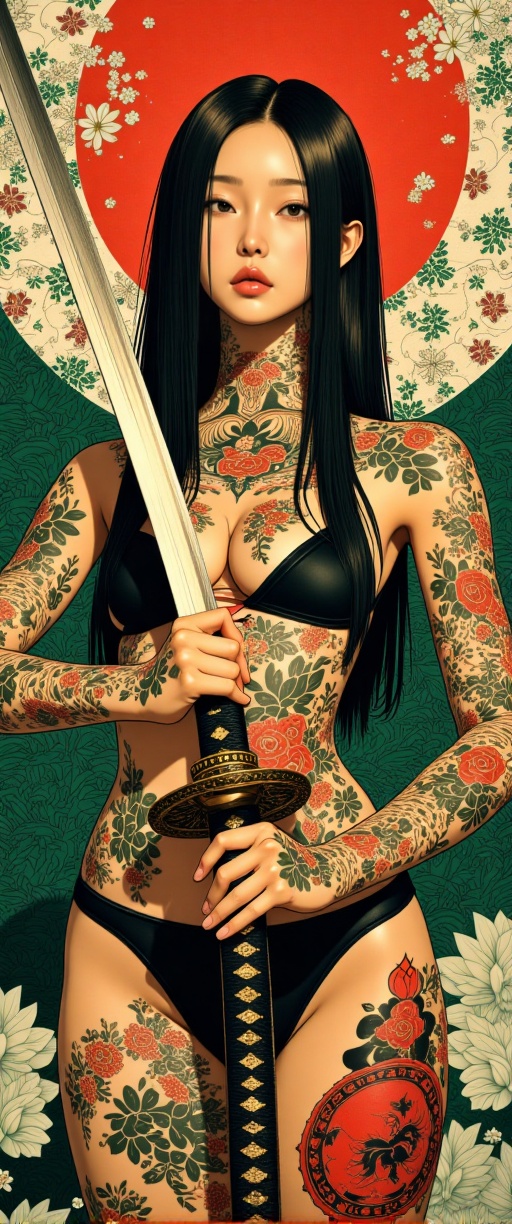 A luminous,  photorealistic oil painting-style image captures a The image depicts a stylized,  anime-inspired artwork of a...