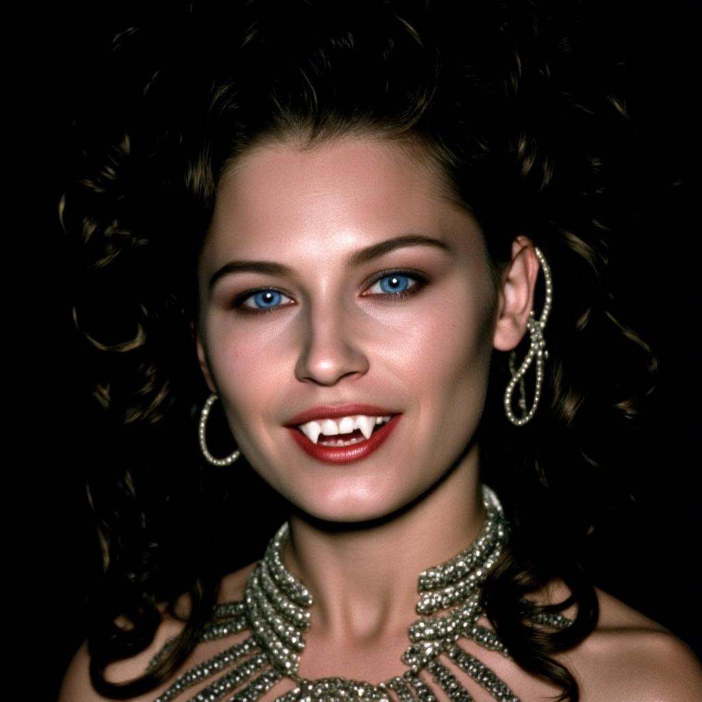 cinematic film still of Vampire gypsy erotic brides a woman with a vampire makeup and a necklace,  1girl,  solo on Tensor.Art