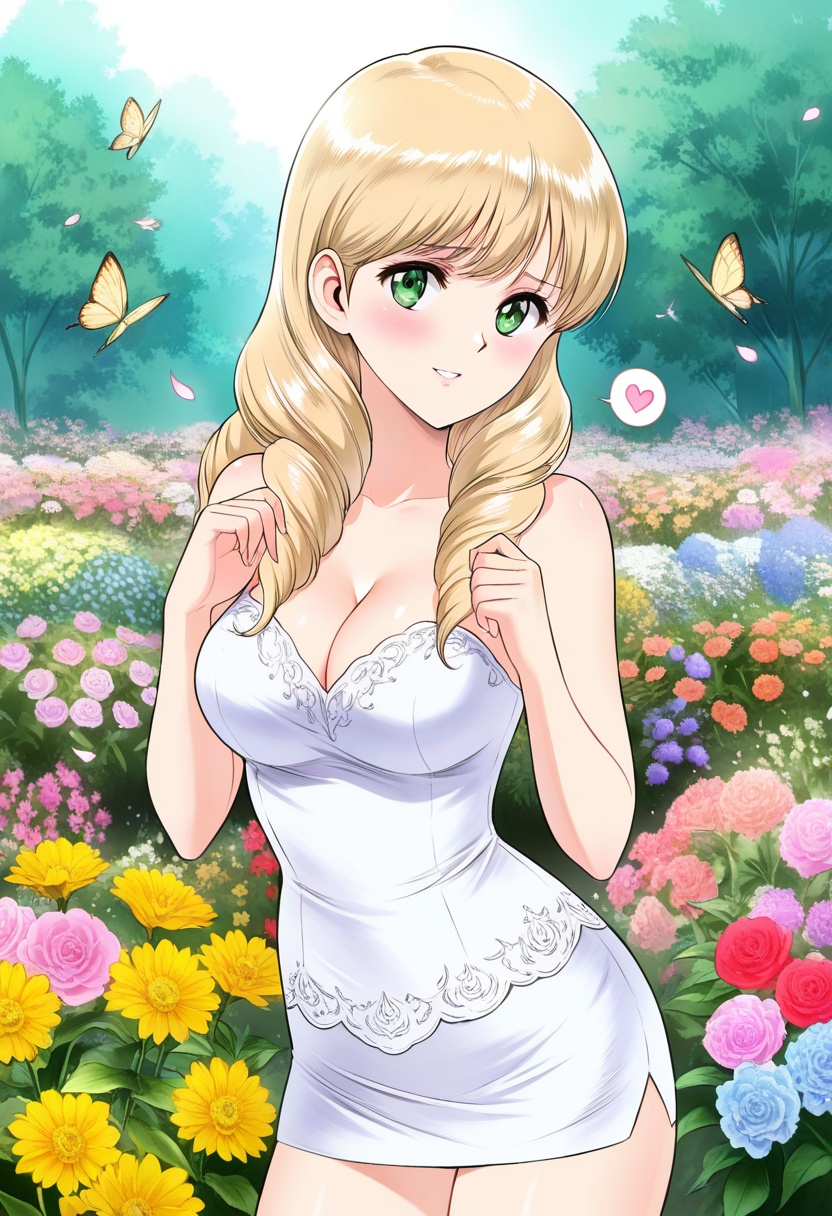 Hyouga Megumi,  blonde Long Hair,  Drill Hair on Tensor.Art