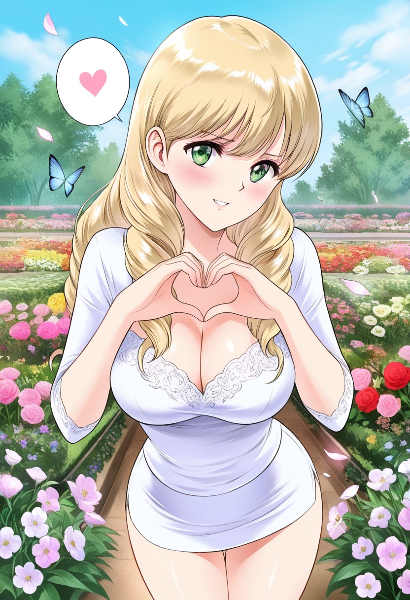 Hyouga Megumi,  blonde Long Hair,  Drill Hair on Tensor.Art
