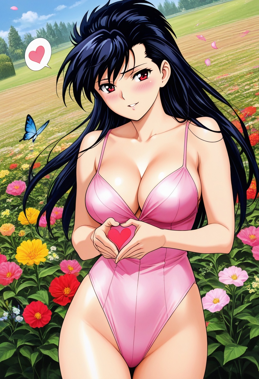 Kokuuin Yuuki,  Red Eyes,  Black Long Hair on Tensor.Art