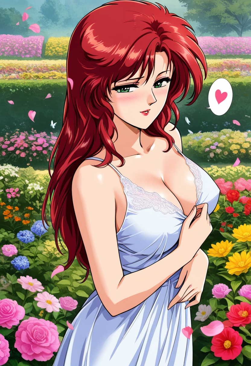Reiko,  red long hair,  green eyes on Tensor.Art
